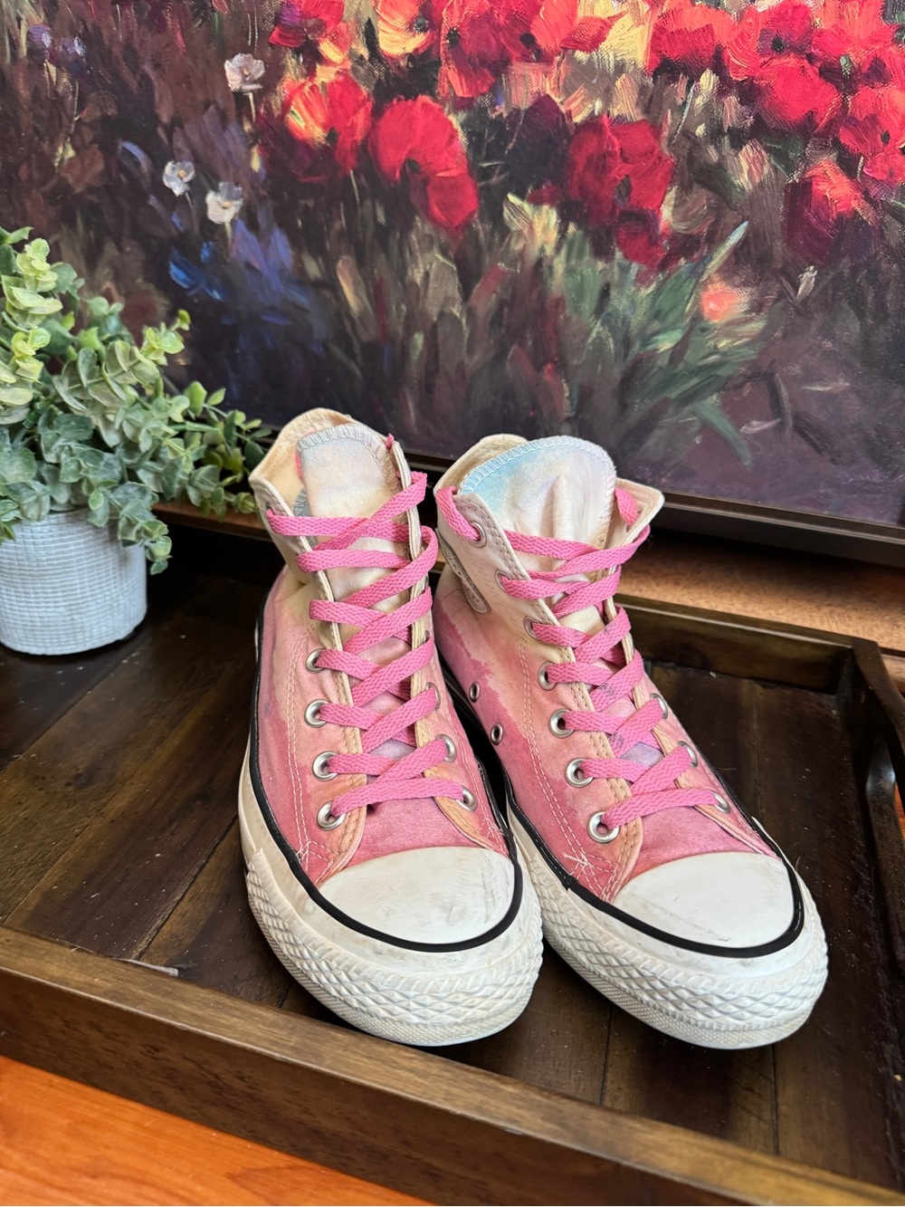 Converse Chuck Taylor Pink High-Top Canvas Sneakers with Lace-Up Detail